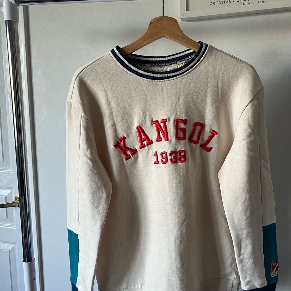 Kangol Cream and Red Crewneck Sweater